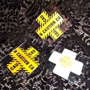 Two Pair Caution Tape Nipple Covers Self Adhesive Pasties